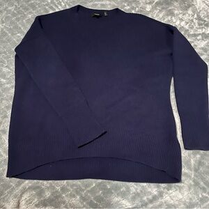 Theory Men's Deep Blue Crewneck Cashmere Sweater S